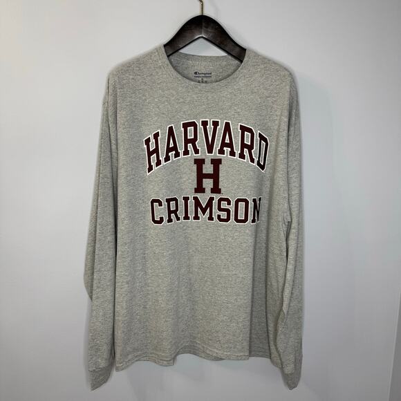 Harvard Crimson Champion High Motor Pullover Sweatshirt Heather Gray Sz XL New - Picture 1 of 8